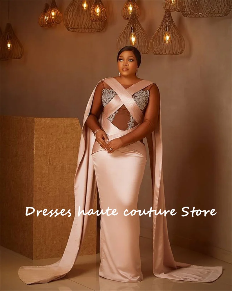 African Mermaid Evening Dress with Wrap Lace Illusion Top Beading Prom Gowns Luxurious Custom Made vestido de novia
African Mermaid Evening Dress with Wrap Lace Illusion Top Beading Prom Gowns Luxurious Custom Made vestido de novia