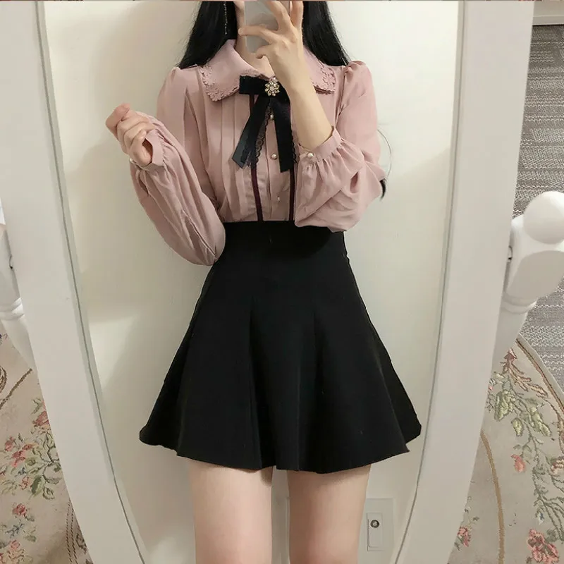 Korean Lace Bow Patchwork Turn Down Collar Blouse Women Single Breast Ol Blusas Spring 2021 New Elegant Shirt Slim
Korean Lace Bow Patchwork Turn Down Collar Blouse Women Single Breast Ol Blusas Spring 2021 New Elegant Shirt Slim