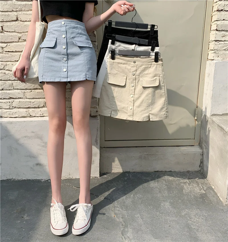 Skirt Women's High Waist Slimming Single-Breasted Pantskirt Summer 2021 New Small All-Matching A- line Skirt
Skirt Women's High Waist Slimming Single-Breasted Pantskirt Summer 2021 New Small All-Matching A- line Skirt