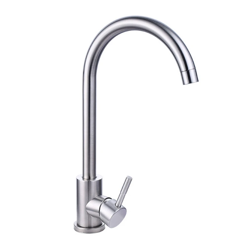 304 Stainless Steel Kitchen Faucet Single Handle Single Hole Hot and Cold Water Faucet Home Commercial Sink Faucet
304 Stainless Steel Kitchen Faucet Single Handle Single Hole Hot and Cold Water Faucet Home Commercial Sink Faucet