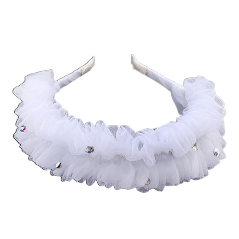 Mesh headband Hair band Women Sweet Ruffles Wrinkled Candy Color Wide Hair Hoop Rhinestone Embellished Bandana Headdress
Mesh headband Hair band Women Sweet Ruffles Wrinkled Candy Color Wide Hair Hoop Rhinestone Embellished Bandana Headdress