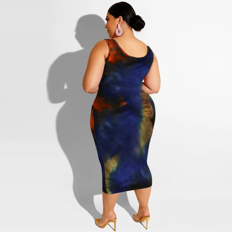 Large Size Summer vest Tie Dye Women's Tight Buttocks Skirt printing Top Set Plus Size Women Clothing 2 Piece Set Skirts Suits 
Large Size Summer vest Tie Dye Women's Tight Buttocks Skirt printing Top Set Plus Size Women Clothing 2 Piece Set Skirts Suits