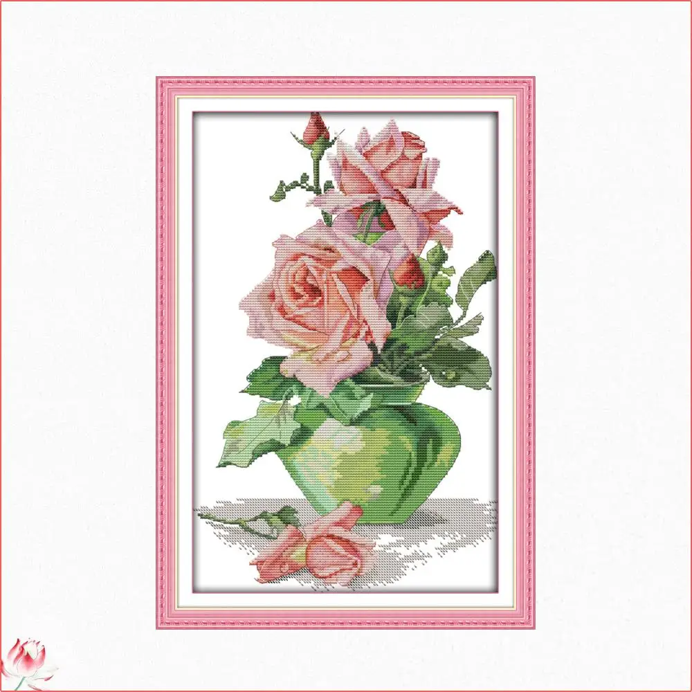 Pink Roses And Vases Patterns Counted 11CT 14CT DIY Cross Stitch Sets Chinese Cross-stitch Kits Embroidery Needlework
Pink Roses And Vases Patterns Counted 11CT 14CT DIY Cross Stitch Sets Chinese Cross-stitch Kits Embroidery Needlework