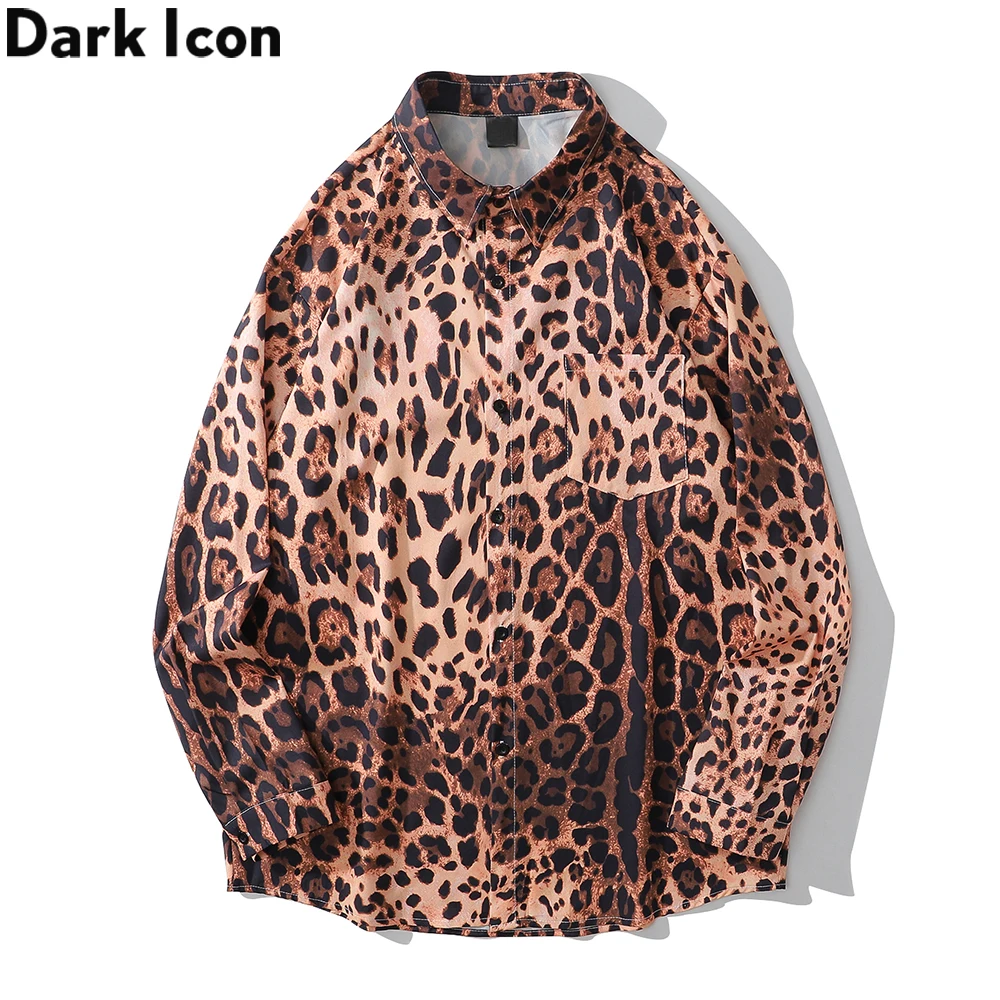 Мужская леопардовая рубашка с длинным рукавом и отложным воротником Dark Icon, уличные мужские рубашки, Мужская блузка 
Мужская леопардовая рубашка с длинным рукавом и отложным воротником Dark Icon, уличные мужские рубашки, Мужская блузка