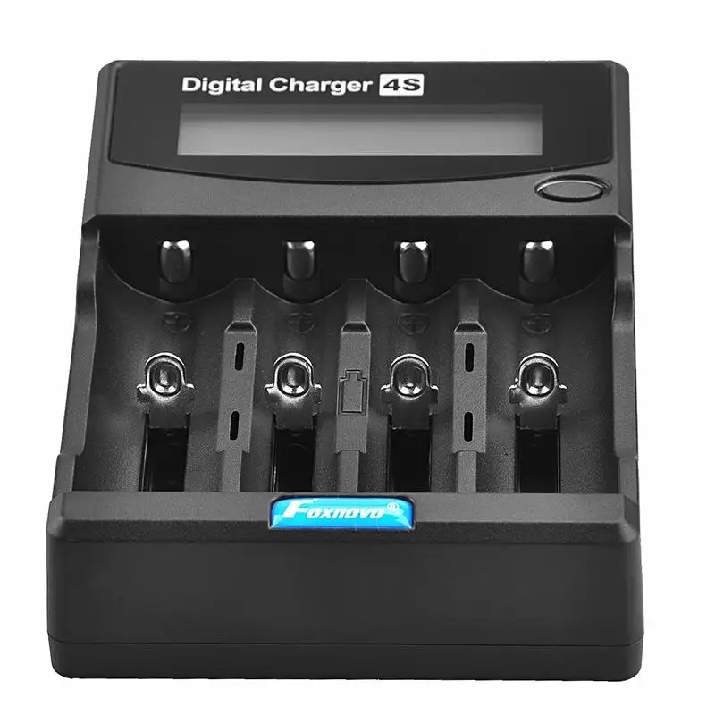 

Foxnovo F-4S 4-Slots Li-ion LCD Intelligent Battery Charger with Sound Prompt /Battery Capacity Testing /UK-plug Adapter