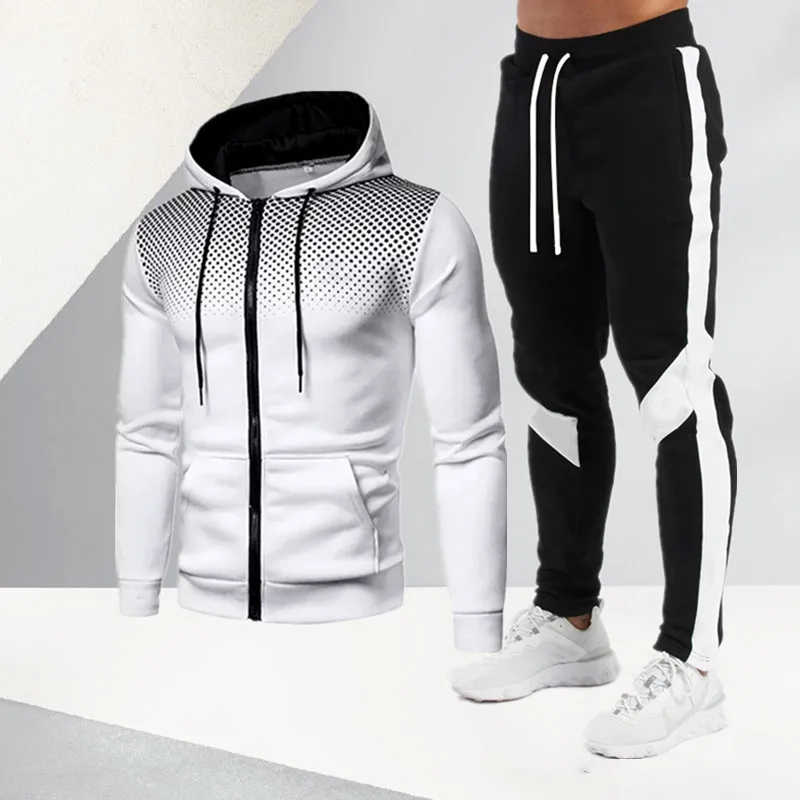 New Winter Men's Clothing Men Sets Printing Hoodie Set Fleece Zipper Sweatshirt Casual Sport Sweatpants Mens Tracksuits 2021
New Winter Men's Clothing Men Sets Printing Hoodie Set Fleece Zipper Sweatshirt Casual Sport Sweatpants Mens Tracksuits 2021