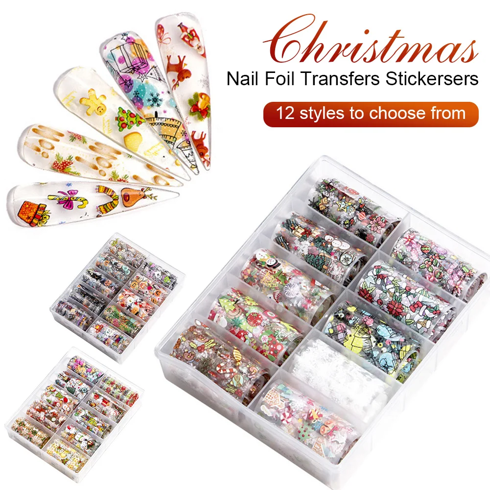 Christmas Nail Stickers Foil Transfers Stickers for Natural Acrylic Nails Snowman Deer Santa Christmas Manicure Supplies
Christmas Nail Stickers Foil Transfers Stickers for Natural Acrylic Nails Snowman Deer Santa Christmas Manicure Supplies