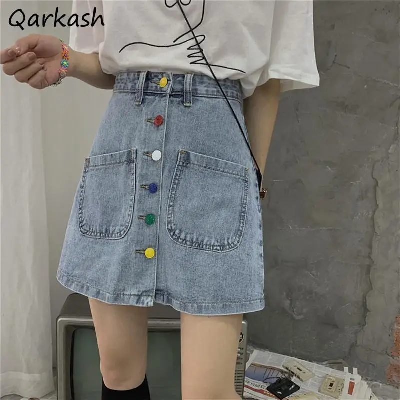 Skirts Women Summer Sexy BF Streetwear Leisure Ins Daily Colorful Button Design Chic Harajuku Female Denim Vintage Retro Popular
Skirts Women Summer Sexy BF Streetwear Leisure Ins Daily Colorful Button Design Chic Harajuku Female Denim Vintage Retro Popular