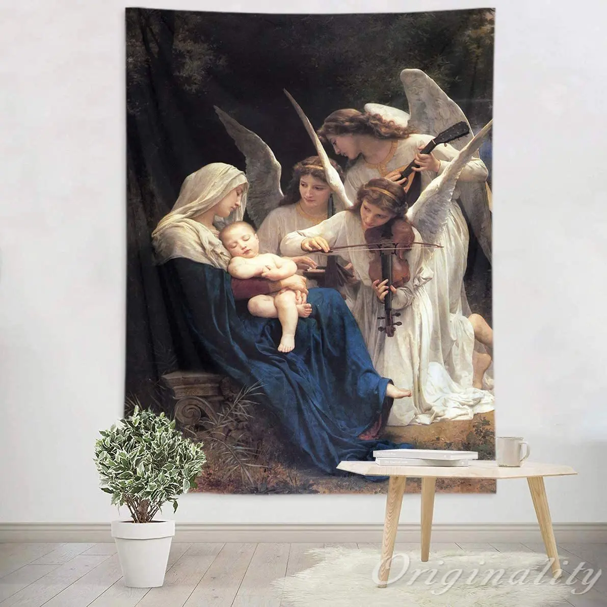 Angels Play The Violin Wall Tapestry Sleepy Baby In Blessed Mary Arms Tapestry Home Decoration
Angels Play The Violin Wall Tapestry Sleepy Baby In Blessed Mary Arms Tapestry Home Decoration