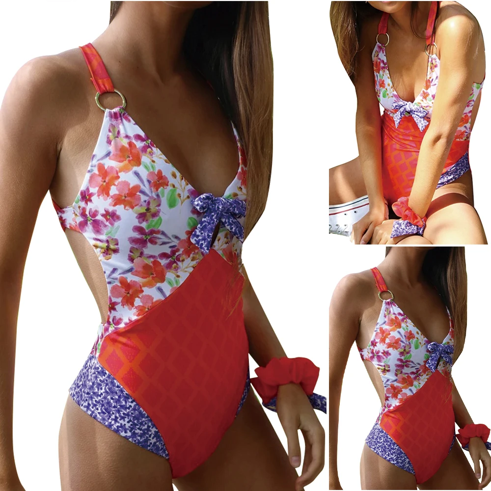 Summer Womens Deep V Neck Halter Bodysuit One Piece Bikini Bathing Suit Floral Swimwear Swimsuit Slim Fit Sexy Beachwear 
Summer Womens Deep V Neck Halter Bodysuit One Piece Bikini Bathing Suit Floral Swimwear Swimsuit Slim Fit Sexy Beachwear