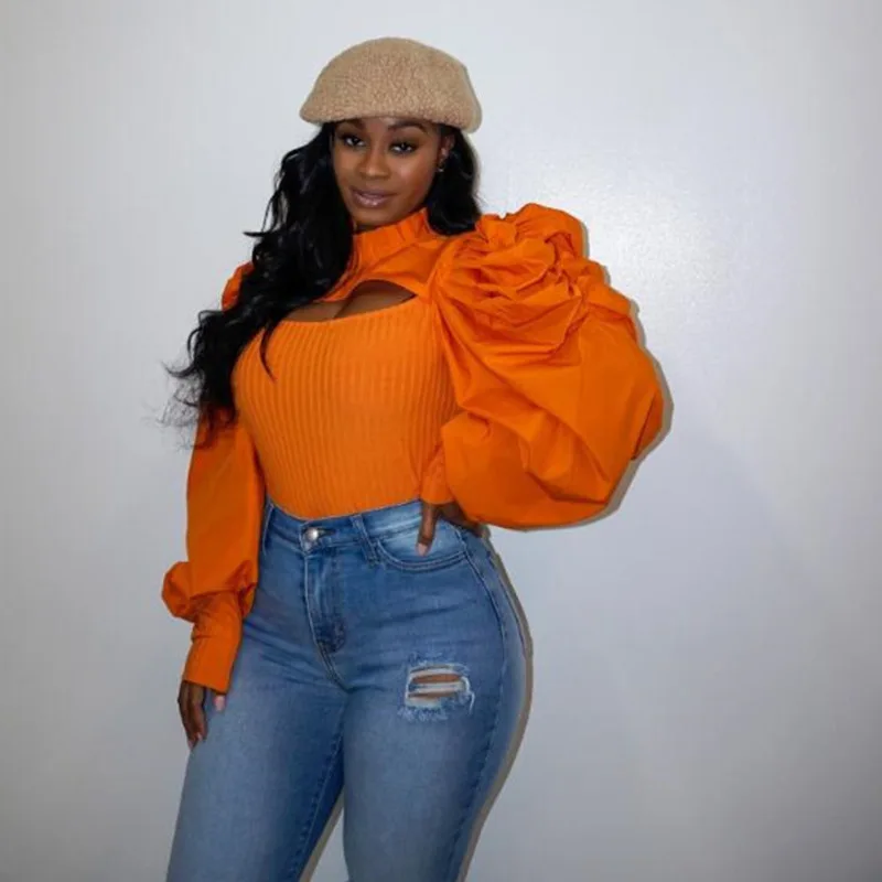 Sexy Hollow Out Blouse Tops Puff Sleeve Turtleneck Women Fashion Party Casual Wear Spring Fall Tunics Female Shirts Blouses 2021 
Sexy Hollow Out Blouse Tops Puff Sleeve Turtleneck Women Fashion Party Casual Wear Spring Fall Tunics Female Shirts Blouses 2021