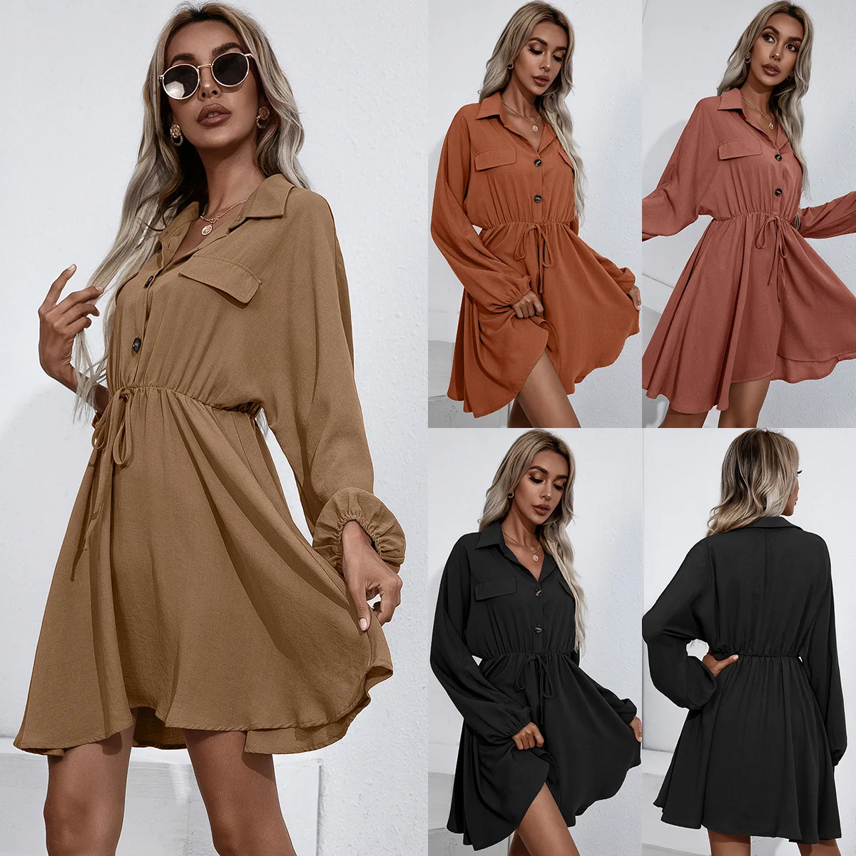 Spring Autumn Women Dresses 2021 Long Sleeve Shirt Dress A-line Turn-down Collar Empire Slim Fit Ladies Party Solid Dress
Spring Autumn Women Dresses 2021 Long Sleeve Shirt Dress A-line Turn-down Collar Empire Slim Fit Ladies Party Solid Dress