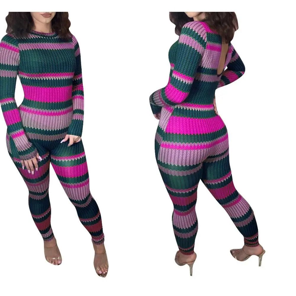 Colorful Stripes Women Skinny Rompers for Party Nightclub 2020 Newest Fall O Collar Neck Long Sleeves Tight Jumpsuits Real Image
Colorful Stripes Women Skinny Rompers for Party Nightclub 2020 Newest Fall O Collar Neck Long Sleeves Tight Jumpsuits Real Image