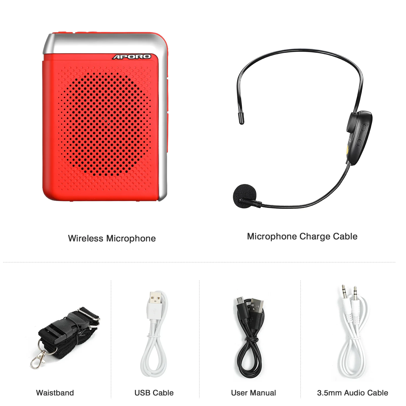 30W Portable Voice Amplifier Wireless Microphone FM Radio AUX Bluetooth Speaker For Teachers Instructor Megaphone
30W Portable Voice Amplifier Wireless Microphone FM Radio AUX Bluetooth Speaker For Teachers Instructor Megaphone