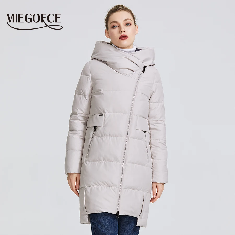 

MIEGOFCE 2021 Winter Collection Women's Warm Jacket Made With Real Bio Parka Women Windproof Stand-Up Collar With Hood Coat