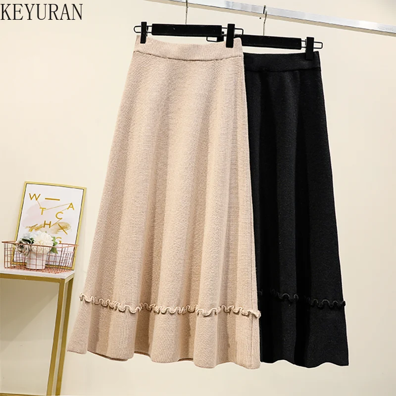 XL- 4XL Plus Size Autumn Winter Women's High Waist knitted Skirt Black Tree Fungus Ears A-line Big Swing Solid Long Skirt Female
XL- 4XL Plus Size Autumn Winter Women's High Waist knitted Skirt Black Tree Fungus Ears A-line Big Swing Solid Long Skirt Female