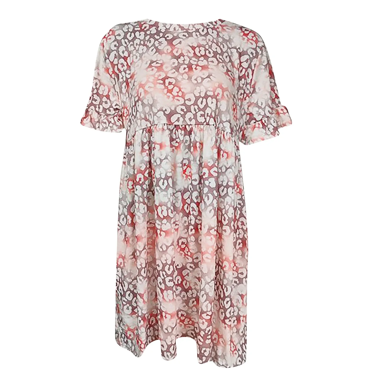 Fashion Womens Casual Printed Short-sleeved High-waisted O-neck Ruffle Dress Floral Ruffled Seaside Skirt 
Fashion Womens Casual Printed Short-sleeved High-waisted O-neck Ruffle Dress Floral Ruffled Seaside Skirt