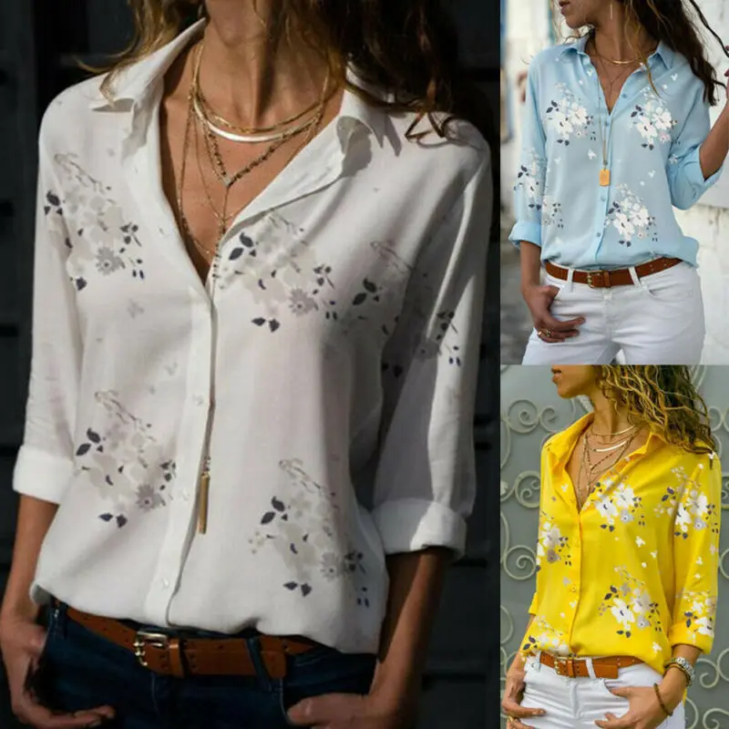 Women Blouse Button Floral Print Loose Long Sleeve Lapel Top Fashion Office Lady Blouse Summer Casual Blouse For Women Plus Size
Women Blouse Button Floral Print Loose Long Sleeve Lapel Top Fashion Office Lady Blouse Summer Casual Blouse For Women Plus Size
