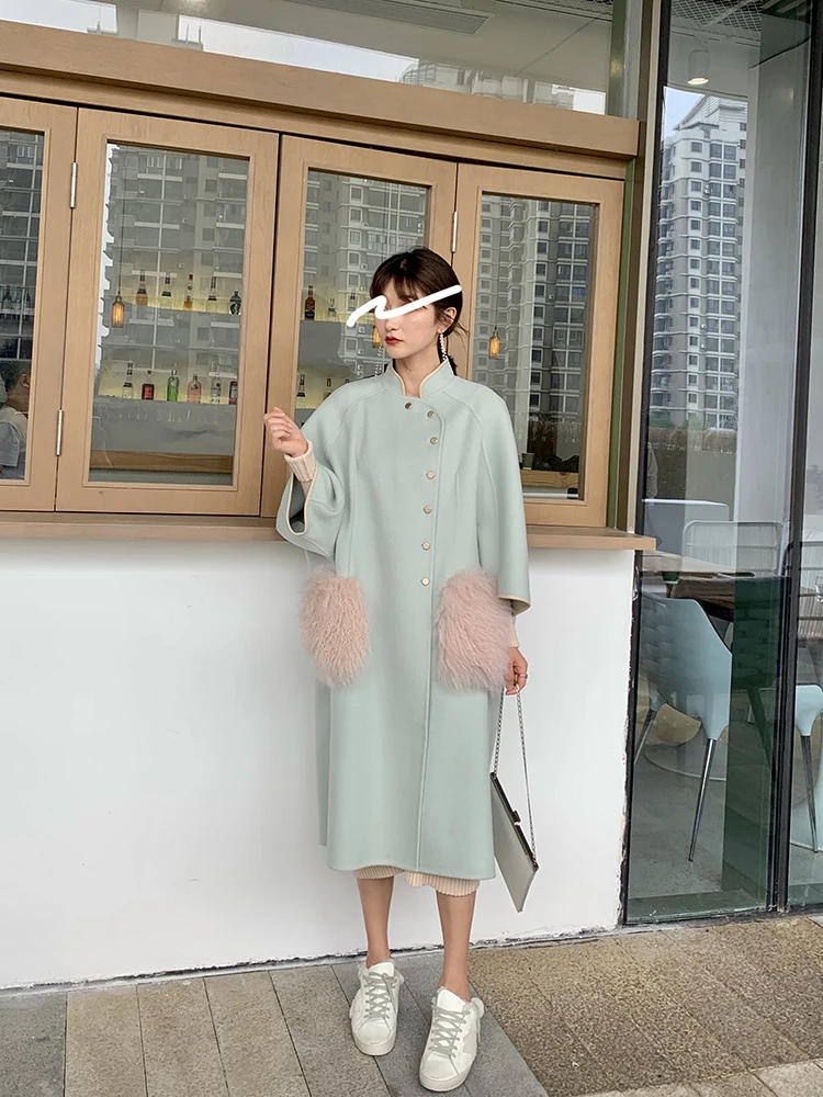 New Fashion Oblique Button Chic Real Monglia Lamb Fur Pocket Double-faced Cashmere Coat Vintage Traditional Style Warm Long Coat
New Fashion Oblique Button Chic Real Monglia Lamb Fur Pocket Double-faced Cashmere Coat Vintage Traditional Style Warm Long Coat