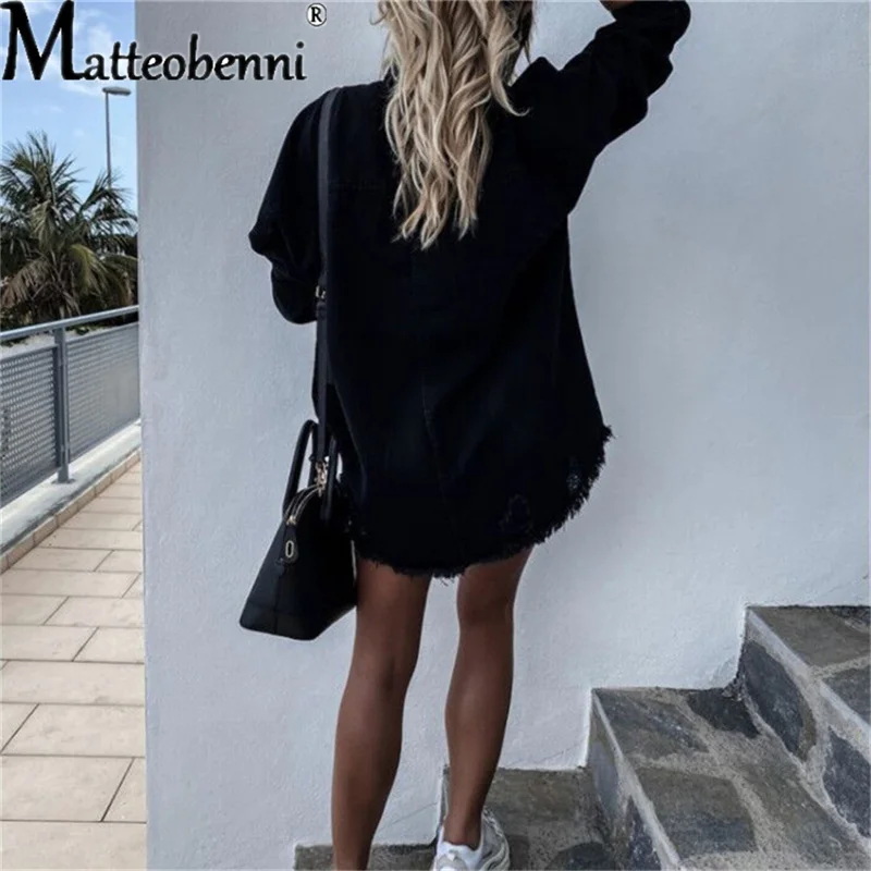 2021 Fall New Women's Long Sleeve Denim Shirt Ladies Fashion Ripped Mid-Length Jeans Shirt Tops Boyfriend Loose Shirts Tops S-XL
2021 Fall New Women's Long Sleeve Denim Shirt Ladies Fashion Ripped Mid-Length Jeans Shirt Tops Boyfriend Loose Shirts Tops S-XL