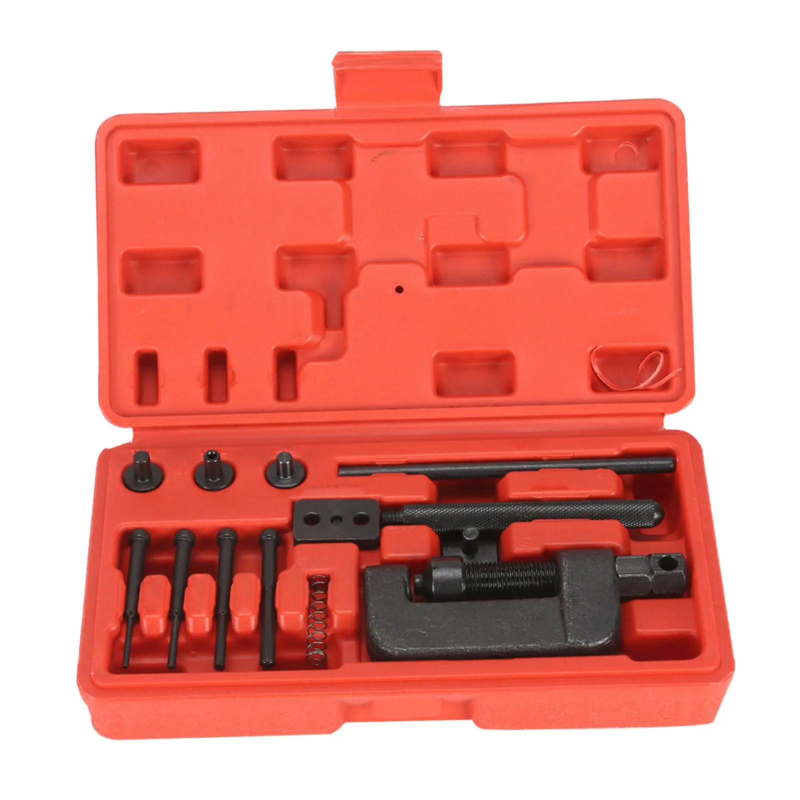Motorcycle Chain Breaker Riveter Tool Kit for Motorcycle Bike Cam Drive with Red Storage Case 
Motorcycle Chain Breaker Riveter Tool Kit for Motorcycle Bike Cam Drive with Red Storage Case