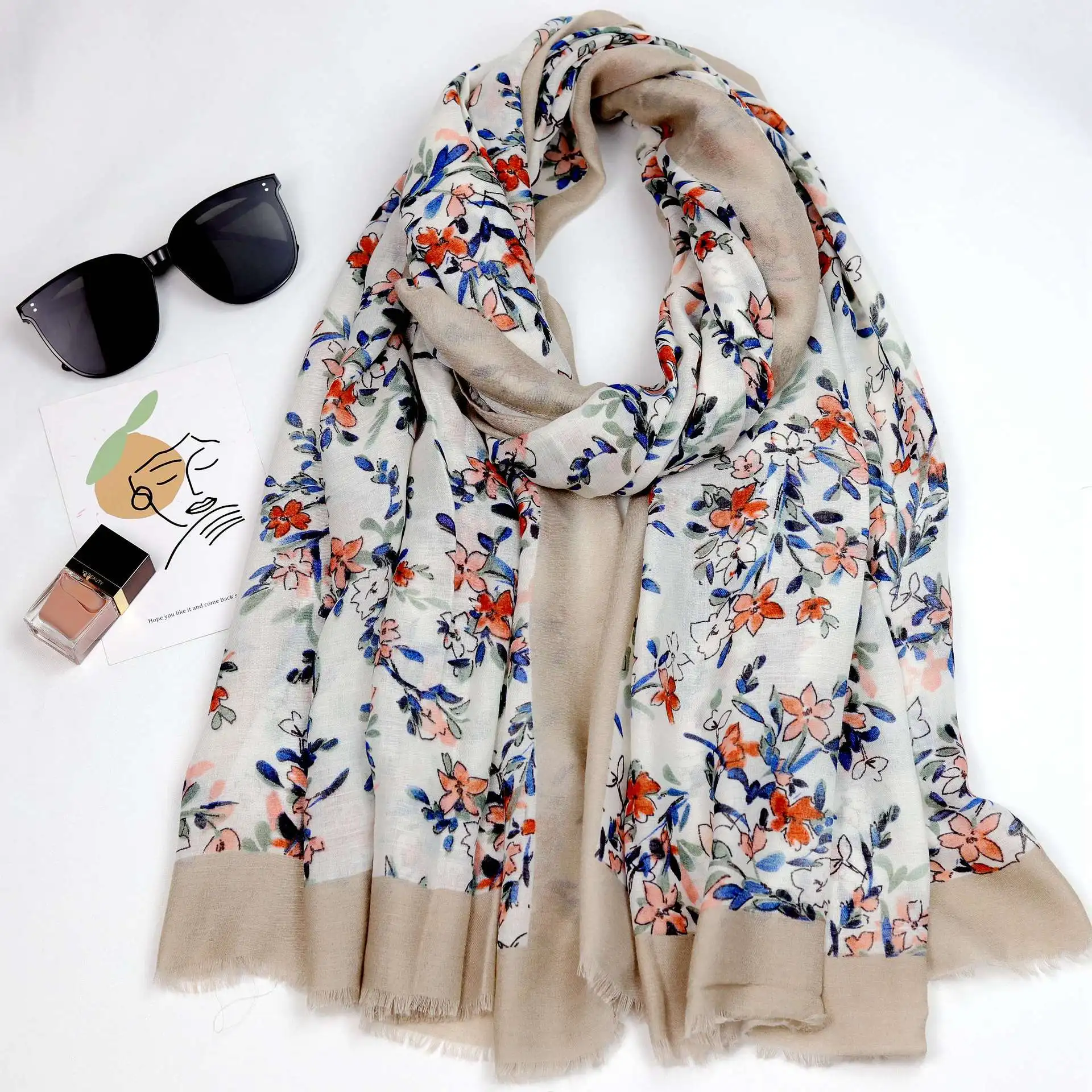 Women's Scarf Small Floral Print Scarf Fresh Literature and Art Ladies Long Scarf Ins Pastoral Fan Shawl Spinning Shawl
Women's Scarf Small Floral Print Scarf Fresh Literature and Art Ladies Long Scarf Ins Pastoral Fan Shawl Spinning Shawl