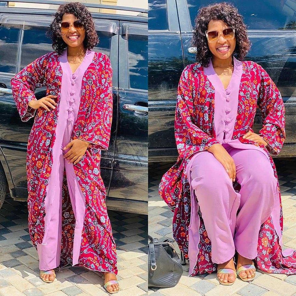Digital Printed Chiffon Cardigan Loose Trousers African Robe Two-piece Suit Women Dress
Digital Printed Chiffon Cardigan Loose Trousers African Robe Two-piece Suit Women Dress