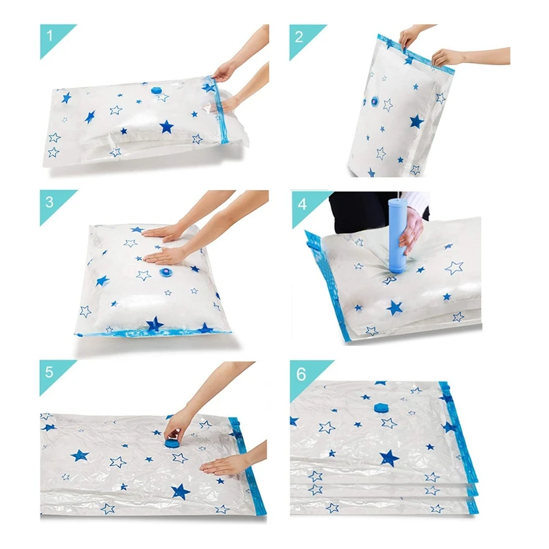 Vacuum Space Saver Storage Bags 8 Pack(31X24 Inch)with Hand Pump Reusable Clothing Storage Bags for Clothes,Blanket
Vacuum Space Saver Storage Bags 8 Pack(31X24 Inch)with Hand Pump Reusable Clothing Storage Bags for Clothes,Blanket