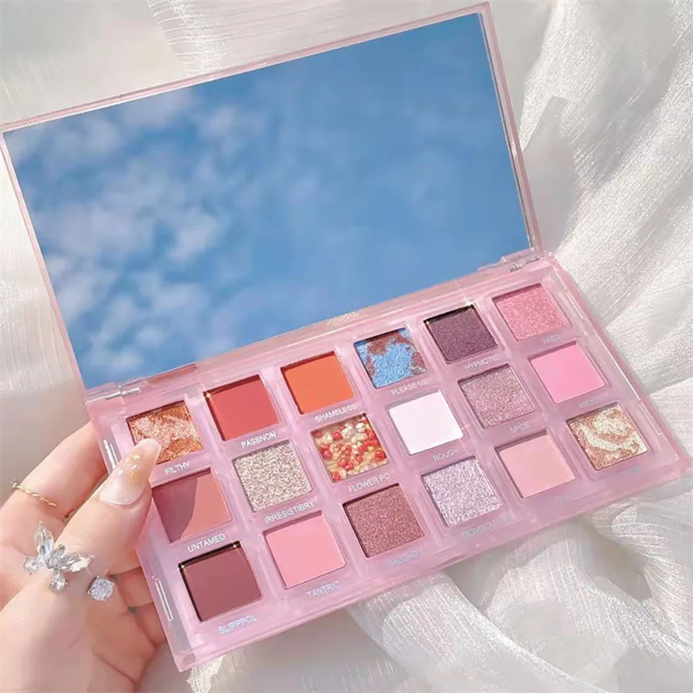 

18 Colors Rose Mashed Potatoes Pearly Matte Luster Eyeshadow Palette Waterproof Non-Smudge Eyeshadow Eye Makeup Cosmetics