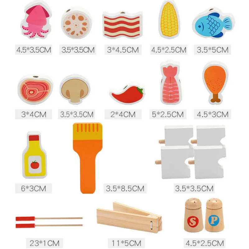 Simulation Wooden Kitchen Fruits Barbecue Set Toy Cutting Cooking Cartoon Food Pretend Play Early Learning Educational Toys Gift
Simulation Wooden Kitchen Fruits Barbecue Set Toy Cutting Cooking Cartoon Food Pretend Play Early Learning Educational Toys Gift