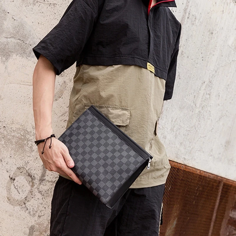 Luxury Brand Design Business Men Clutch Bag Plaid Large Capacity Handbag Wallet Male Cell Phone Coin Key Money Purses Hot Sale 
Luxury Brand Design Business Men Clutch Bag Plaid Large Capacity Handbag Wallet Male Cell Phone Coin Key Money Purses Hot Sale