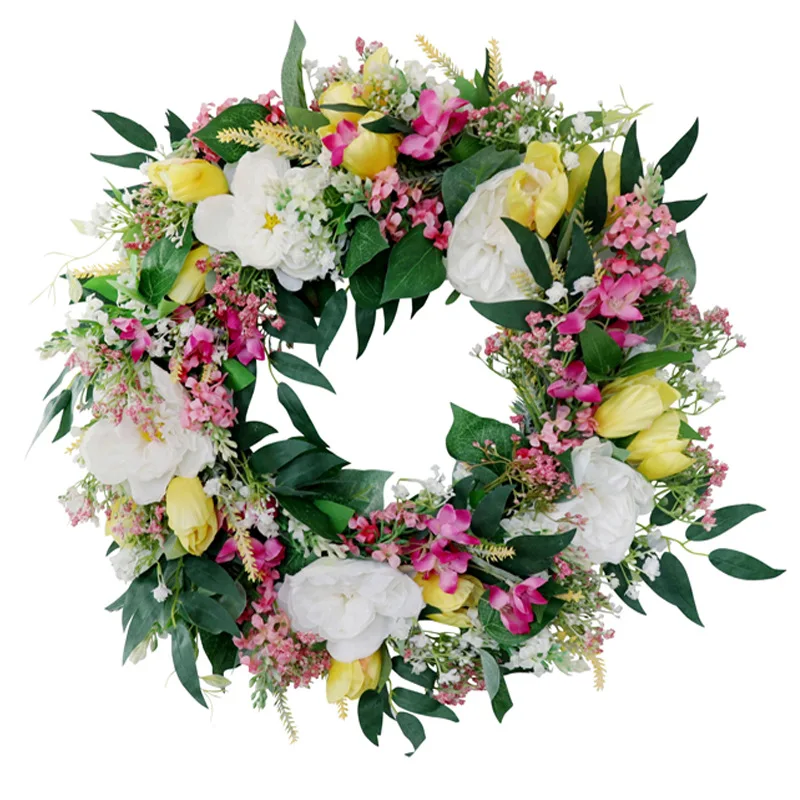 Silk Artificial Tulip Leaf Garland Decoration Spring Style Front Door Welcome Wreath Wedding Home Decor Wall Hanging Fake Plants
Silk Artificial Tulip Leaf Garland Decoration Spring Style Front Door Welcome Wreath Wedding Home Decor Wall Hanging Fake Plants