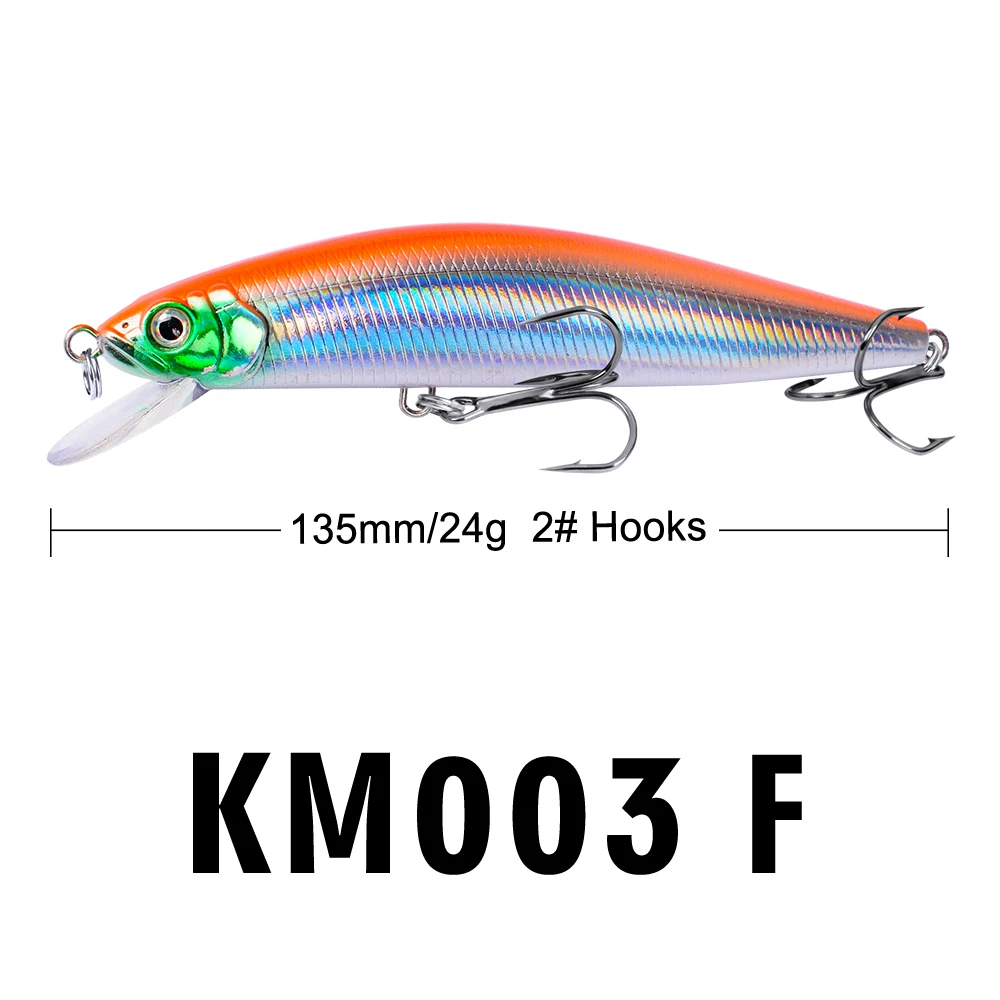 Fishing Lure Exported to Japan Fishing Bait 5.3"-13.5cm/24g-0.85oz Minnowbait 7 Color Fishing Tackle 2# Hook Isca
Fishing Lure Exported to Japan Fishing Bait 5.3"-13.5cm/24g-0.85oz Minnowbait 7 Color Fishing Tackle 2# Hook Isca