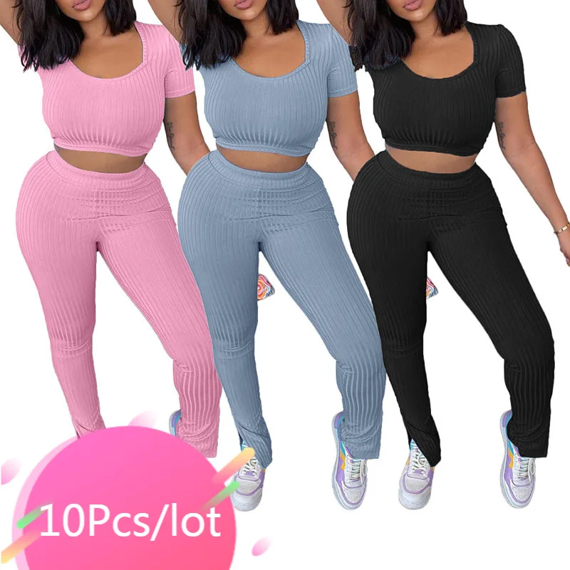 Bulk Items Wholesale Lots Spring Autumn Two Piece Outfits Knitting Ribbed Crop Tops Split Hem Leggings Suits Women Co-ord Set
Bulk Items Wholesale Lots Spring Autumn Two Piece Outfits Knitting Ribbed Crop Tops Split Hem Leggings Suits Women Co-ord Set
