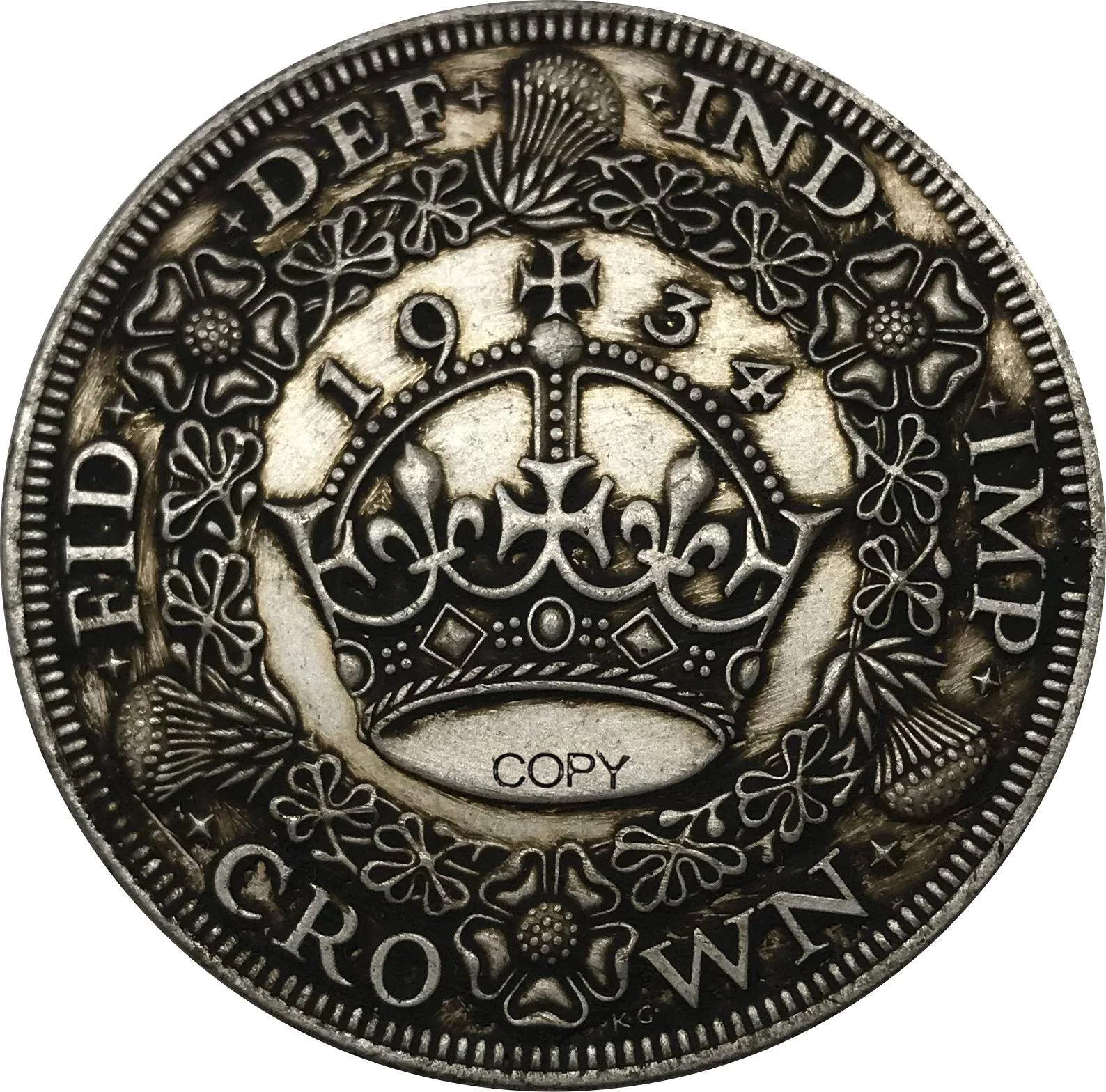1934 Coin Great Britain UK 1 Crown George V Cupronickel Plated Silver Metal Collectible Antique Imitation Replica Coins
1934 Coin Great Britain UK 1 Crown George V Cupronickel Plated Silver Metal Collectible Antique Imitation Replica Coins
