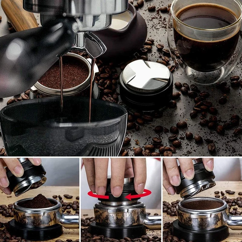 58mm Coffee Distributor & Tamper, Silicone Coffee Tamper mat, Espresso Tamper mat Dual Head Coffee Leveler
58mm Coffee Distributor & Tamper, Silicone Coffee Tamper mat, Espresso Tamper mat Dual Head Coffee Leveler