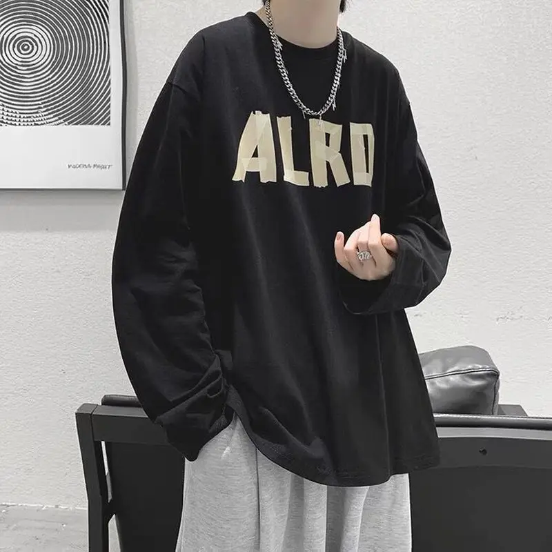 Футболка мужская с длинным рукавом, Корейская трендовая рубашка с круглым вырезом и надписью, Свободный Повседневный красивый топ в гонкон... 
Футболка мужская с длинным рукавом, Корейская трендовая рубашка с круглым вырезом и надписью, Свободный Повседневный красивый топ в гонкон...