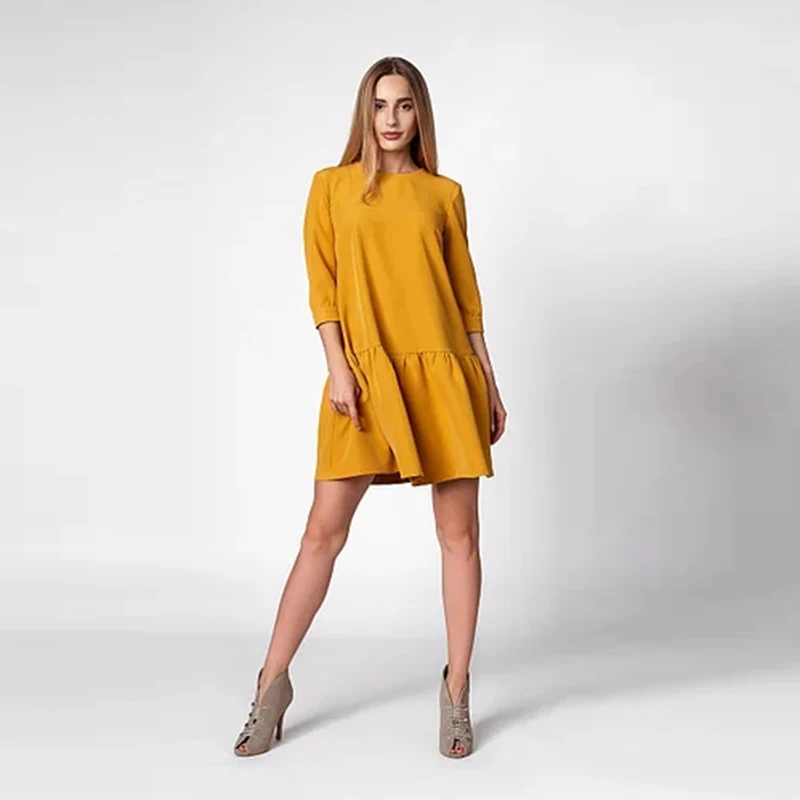 MOARCHO Casual O-Neck Loose Dress Female Wrist Sleeve Ruffles Mini Dresses For Women 2021 Office Lady Basic Solid Fall
MOARCHO Casual O-Neck Loose Dress Female Wrist Sleeve Ruffles Mini Dresses For Women 2021 Office Lady Basic Solid Fall