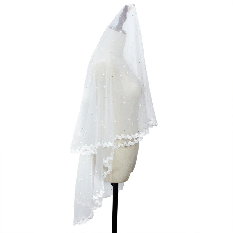 2-Tier Bridal Veil with Comb Lace Edges Pearl Beads Decor Illusion Tulle Short Veil for Bride Bridesmaid Flower Girl
2-Tier Bridal Veil with Comb Lace Edges Pearl Beads Decor Illusion Tulle Short Veil for Bride Bridesmaid Flower Girl