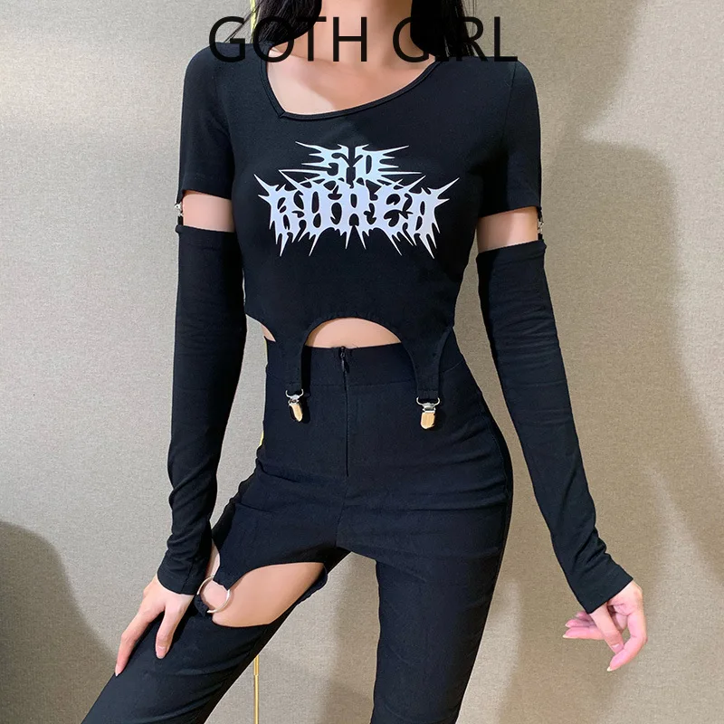 Goth Girl Dark Non-Mainstream Style Design Sense Y2K Removable Double Purpose Navel Top Ins All-match Printed Letter T-shirt
Goth Girl Dark Non-Mainstream Style Design Sense Y2K Removable Double Purpose Navel Top Ins All-match Printed Letter T-shirt