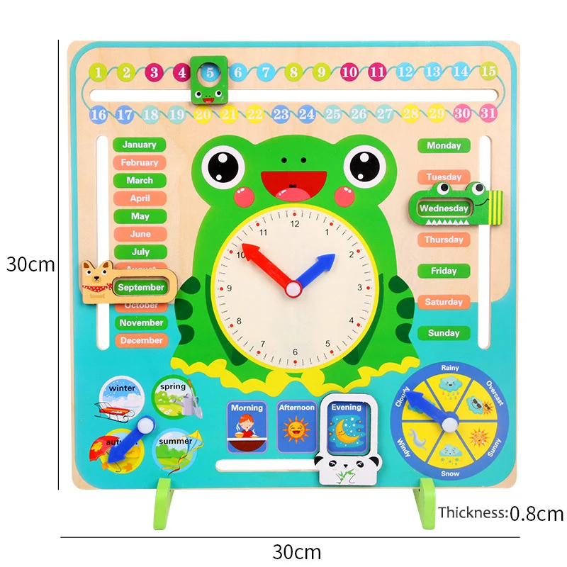 Wooden Frog Puzzle Weather Calendar Cognitive Multifunction Alarm Clock Children's Montessori Early Education Toy Jigsaw Puzzle
Wooden Frog Puzzle Weather Calendar Cognitive Multifunction Alarm Clock Children's Montessori Early Education Toy Jigsaw Puzzle