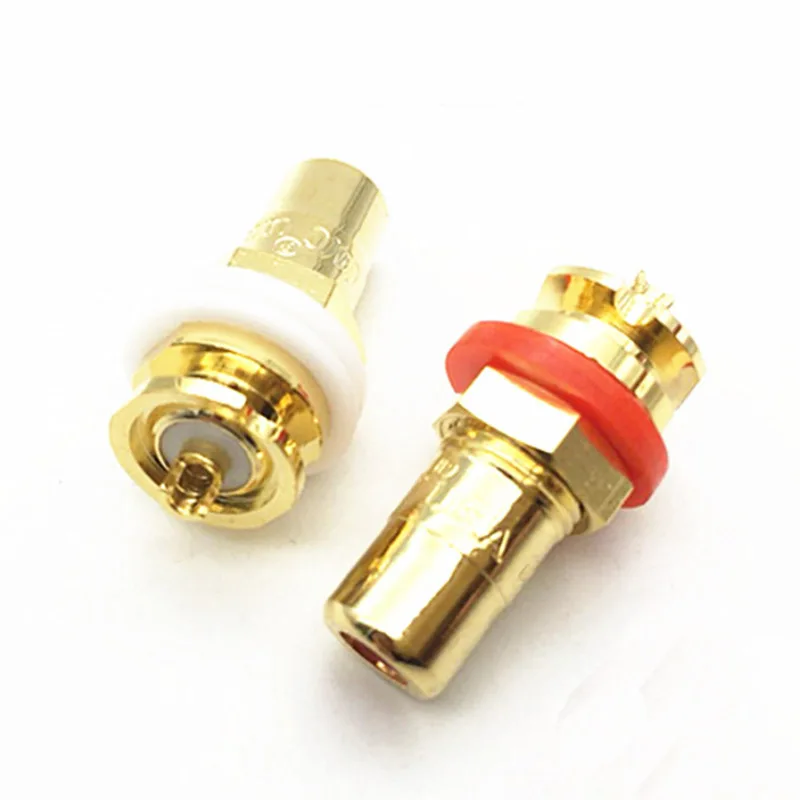 2pcs/1pair red and white 24K Gold Plated RCA Jack plug RCA Terminal Sockets Gold Plated jack open holes 10mm audio cable banana
2pcs/1pair red and white 24K Gold Plated RCA Jack plug RCA Terminal Sockets Gold Plated jack open holes 10mm audio cable banana