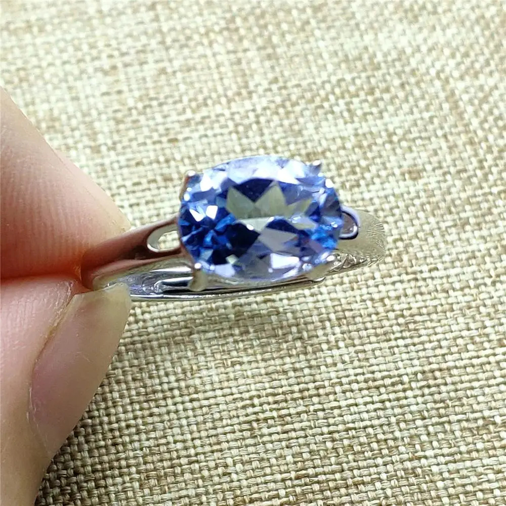 Genuine Natural Topaz Blue Gemstone Ring Adjustable Size 10x9mm Clear Bead For Woman Men 925 Sterling Silver AAAAA 
Genuine Natural Topaz Blue Gemstone Ring Adjustable Size 10x9mm Clear Bead For Woman Men 925 Sterling Silver AAAAA