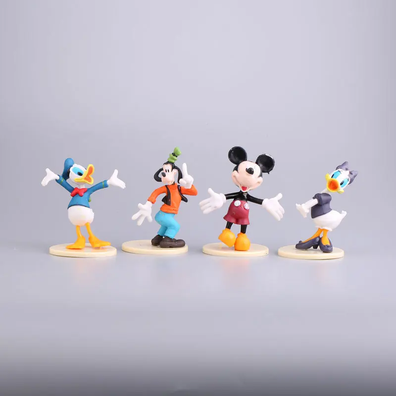Disney 6pcs 5-9cm Mickey Mouse Minnie Donald Duck Mini Cute Cartoon PVC Action Figures Model Toys Childrens Gifts Cake Toppers | Игрушки и
