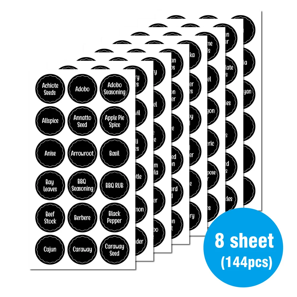 144pcs Chalkboard Spice Labels Sticker 1.5" Round Pantry Sticker Set Waterproof Spice Organization Storage Bottle Jars Sticker
144pcs Chalkboard Spice Labels Sticker 1.5" Round Pantry Sticker Set Waterproof Spice Organization Storage Bottle Jars Sticker