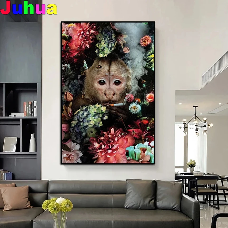Funny Smoking Monkey in flower full drill 5d Diy Diamond Painting animal Diamond Embroidery diamond Stitch Mosaic decor
Funny Smoking Monkey in flower full drill 5d Diy Diamond Painting animal Diamond Embroidery diamond Stitch Mosaic decor