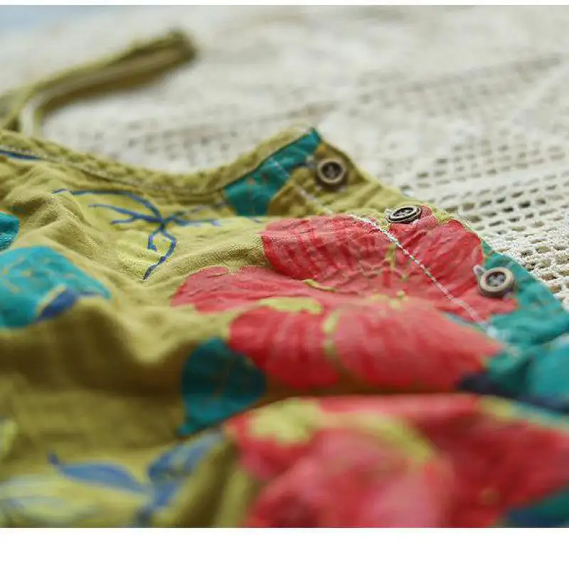 Johnature Women Retro Print Pockets Loose Plus Size Wide Leg Jumpsuits 2021 Summer New Simple Comfortable Ankle-length Jumpsuits
Johnature Women Retro Print Pockets Loose Plus Size Wide Leg Jumpsuits 2021 Summer New Simple Comfortable Ankle-length Jumpsuits