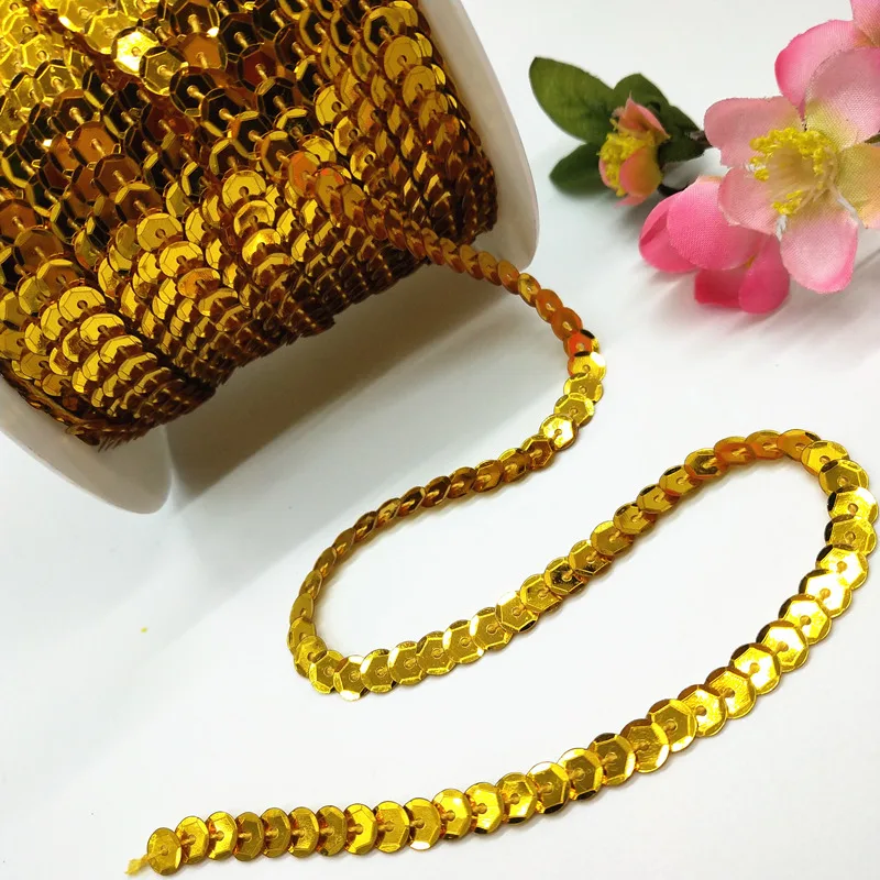 Нитки для шитья/обуви/рулон с блестками золото 80 ярдов чашка 6 мм аксессуары шитья