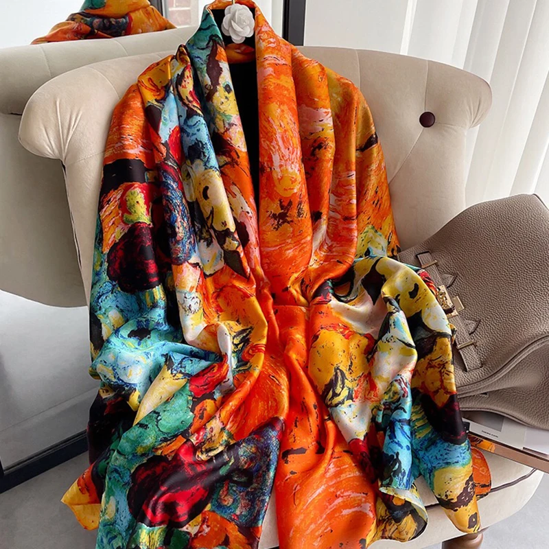 2021 Women Silk Winter Scarf Luxury Design Print Lady Beach Shawl Scarves Fashion Smooth Foulard Female Hijab
2021 Women Silk Winter Scarf Luxury Design Print Lady Beach Shawl Scarves Fashion Smooth Foulard Female Hijab