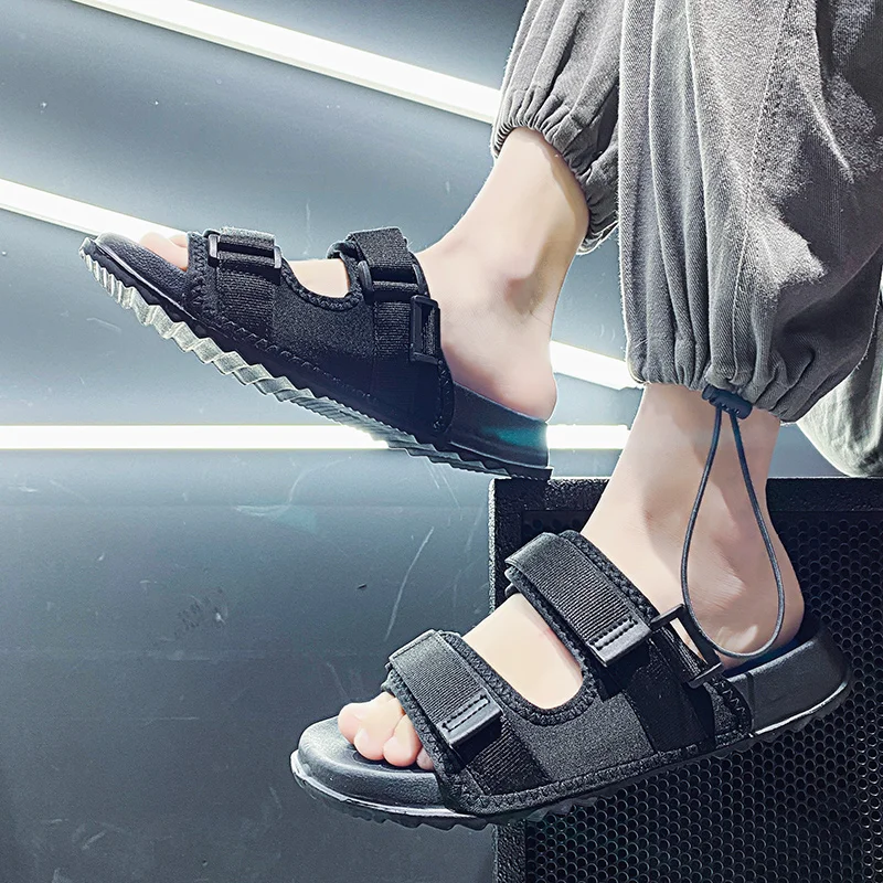 Фото Мужские сандалии-слайды мужские модные тапочки летняя повседневная Стильная